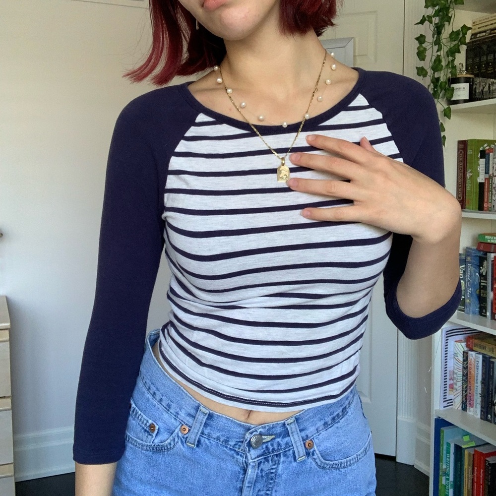 Forever 21 striped baseball shirt
